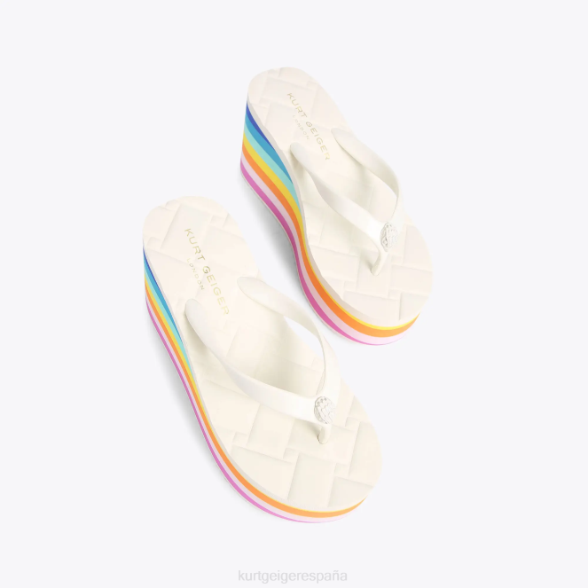 Kurt Geiger mujer Chanclas London Kensington con cuña 2LPR229 | calzados peine blanco